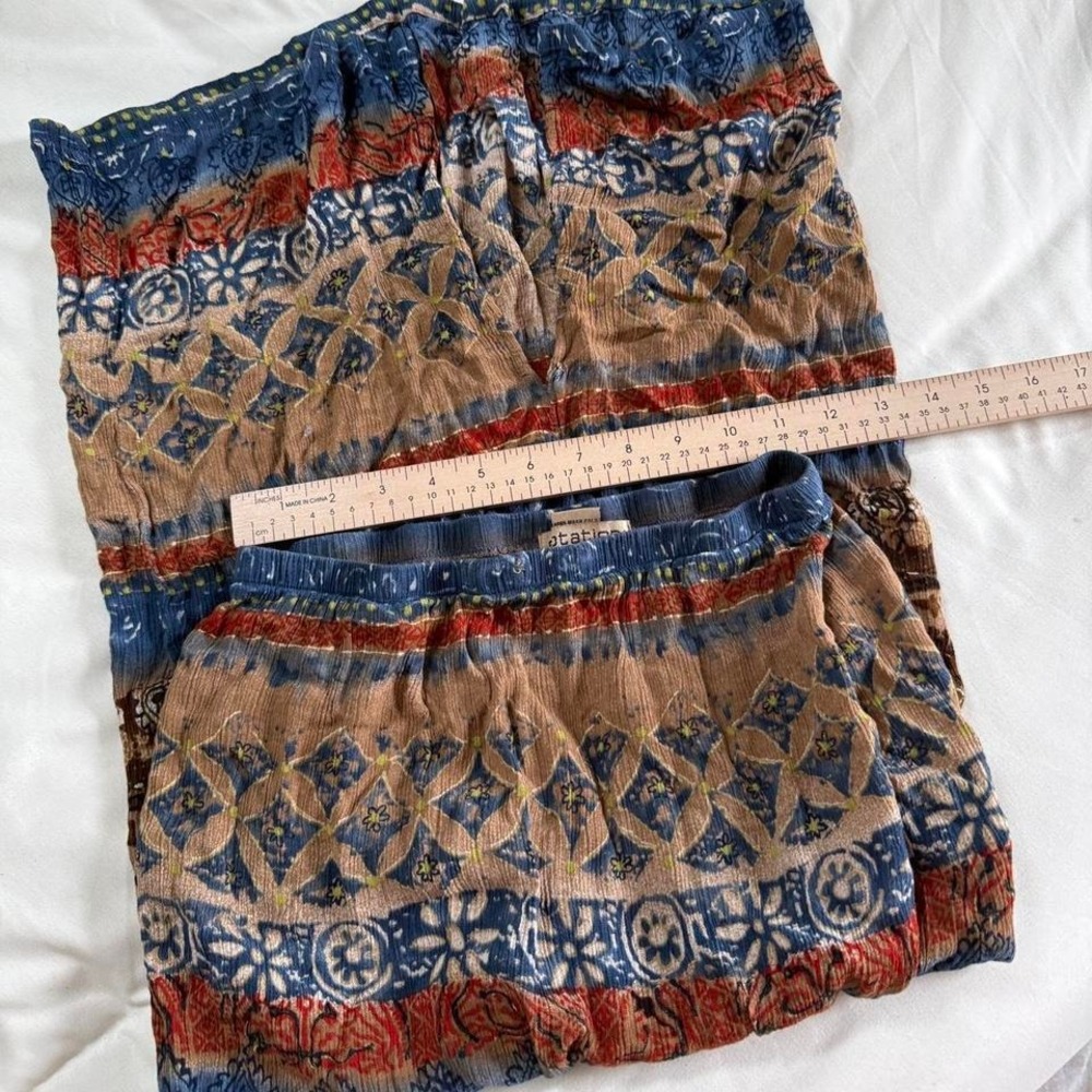 boho maxi skirt 90s notation boho patchwork maxi skirt size small - Picture 3 of 4